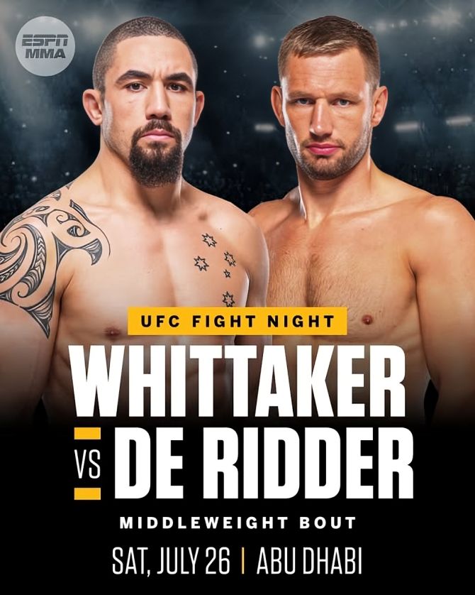UFC The Main Event Is Set: Whittaker vs De Ridder
